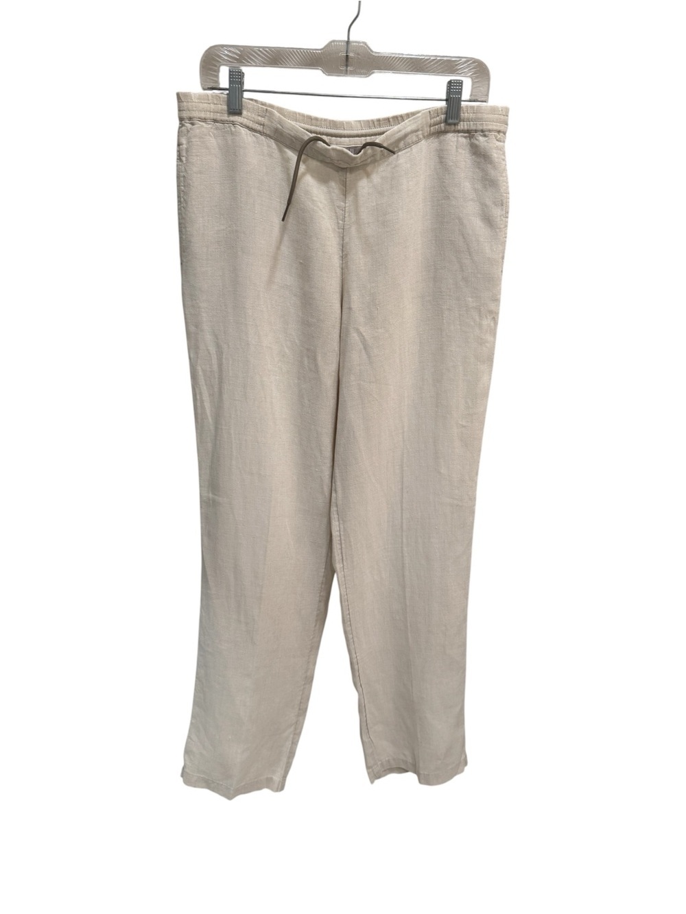 J.Jill Pull-on Pants 100% Linen Off White Pocket Drawstring Small Coastal Beach